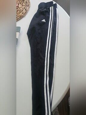 Black Adidas Leggings With White Stripes